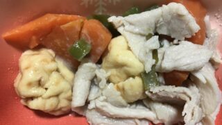 【宅配クック123】豚肉とかんもの含め煮2023.2.17朝食 